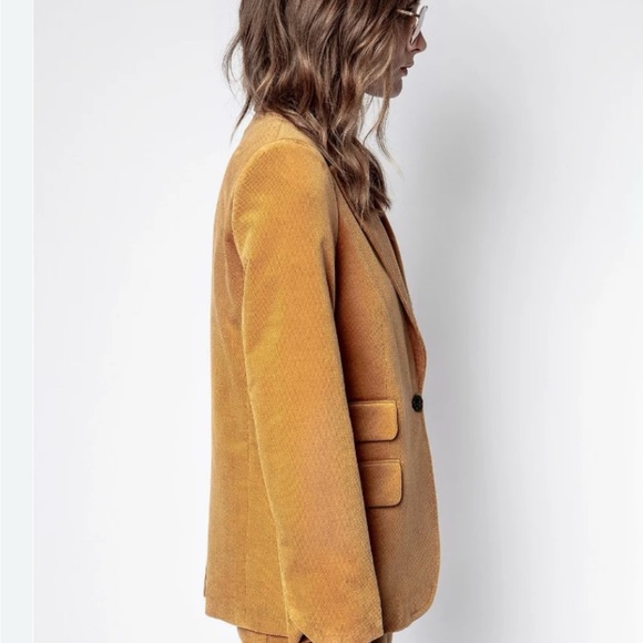 Zadig & Voltaire Venus Blazer in Ocre - Picture 2 of 7